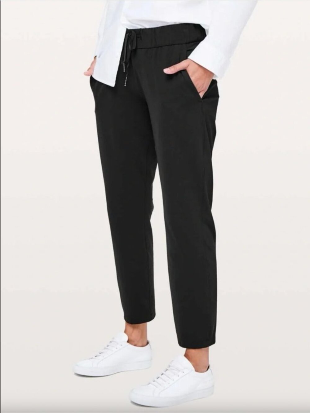 Lululemon On The Fly Ankle Crop Pants Size 4 Navy Drawstring Stretch